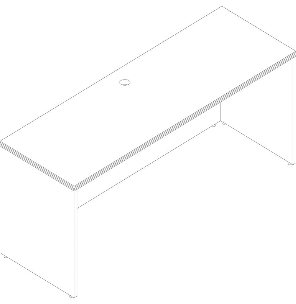 Lorell Chateau Series Walnut Laminate Credenza, 59"x23.6"x30"