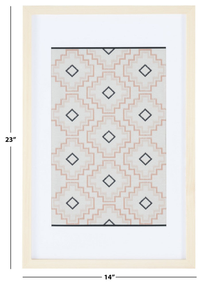 Safavieh Mejia 23" Ivory/Dark Beige Framed Textile Wall Art