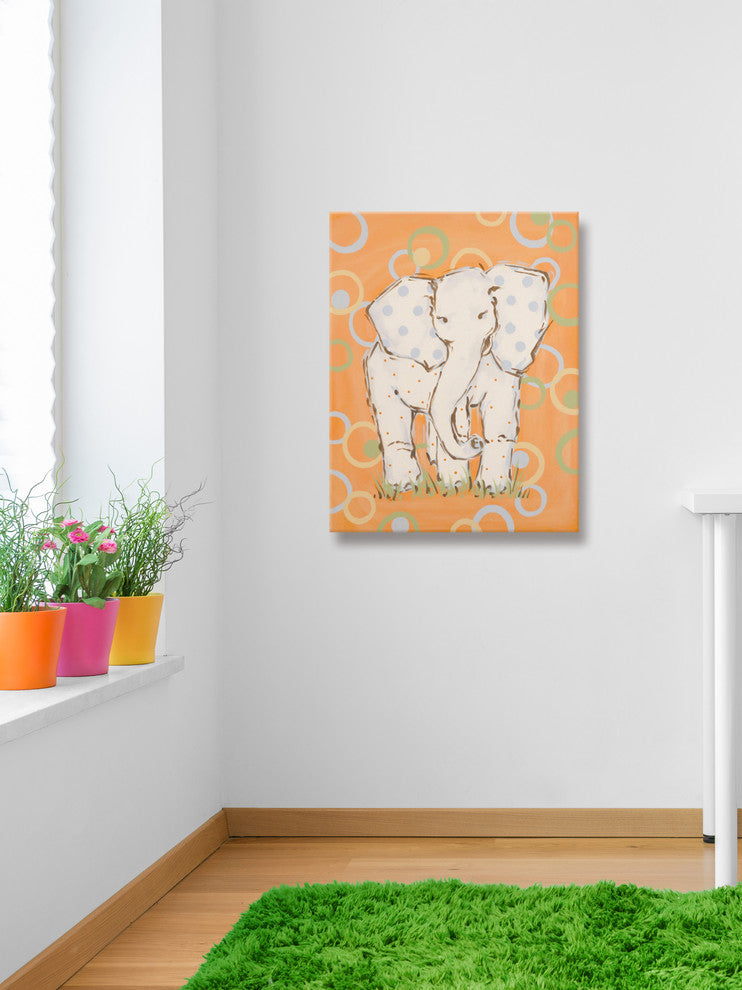 Marmont Hill, "Whimsy Elephant" by Reesa Qualia Painting Wrapped Canvas, 30x39