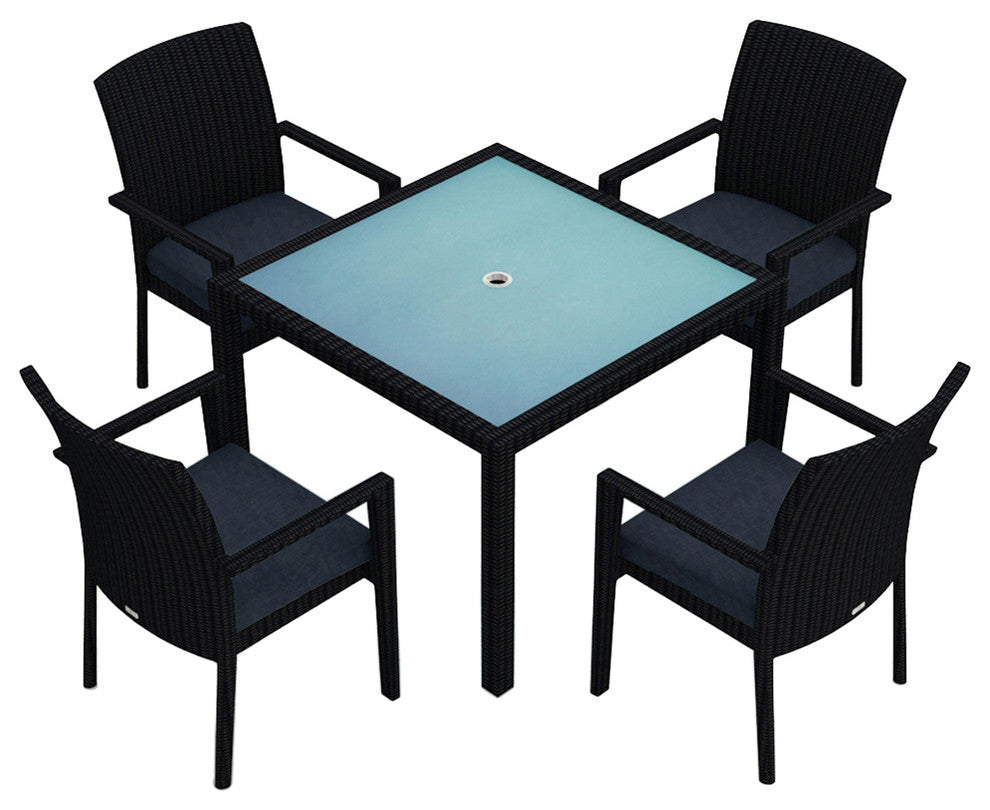 Urbana 5 Piece Arm Dining Set, Spectrum Indigo
