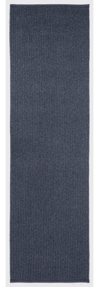 Calais Solid Indoor/Outdoor Rug, Navy, 2'x7'6" Runner