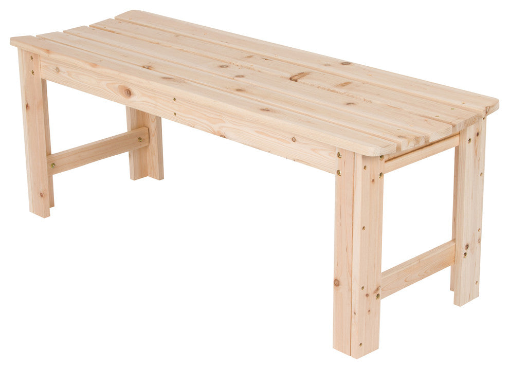 4' Backless Garden Bench, Natural