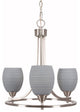 Paramount Uplight 3-Light Chandelier, Brushed Nickel, 5" Gray Matrix Glass
