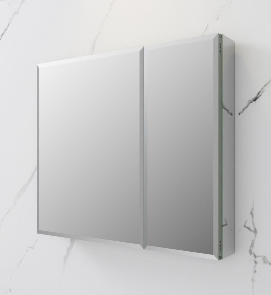 Fresca 30"Wx26"H Bathroom Medicine Cabinet With Mirrors, Beveled Edge