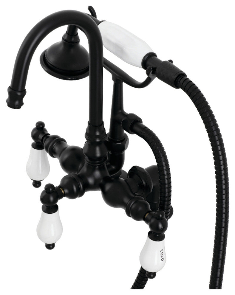 AE17T0 Clawfoot Tub Faucet With Hand Shower, Matte Black