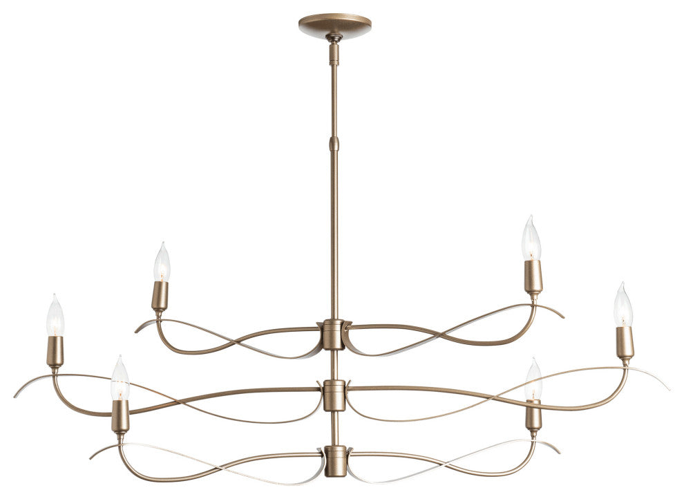 Willow 6-Light Small Chandelier, Soft Gold Finish, Standard Overall Height