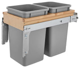 Wood Top Mount Pull Out Trash Bin With BB Soft Close, 12", 27 qt./6.75 gal