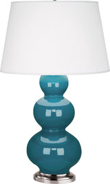 Triple Gourd Table Lamp, Peacock