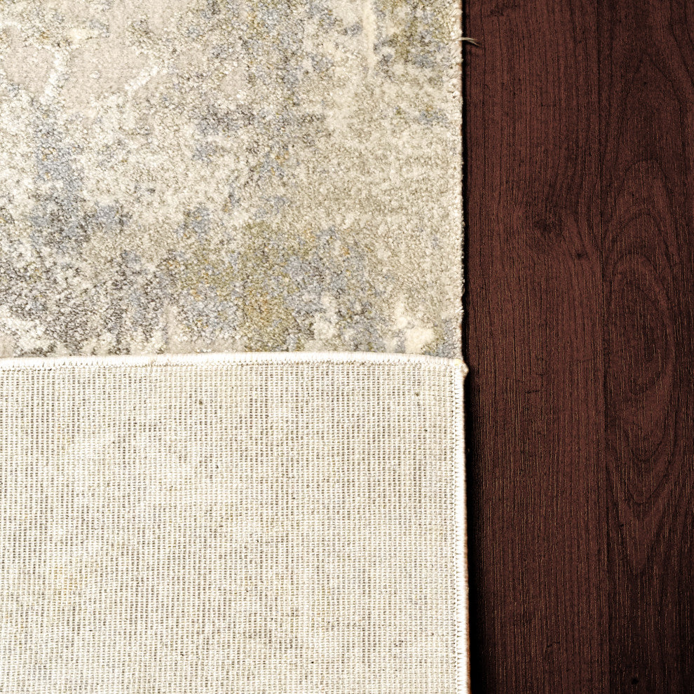 Castilla Cream And Silver Area Rug, 3.11'x5.7'