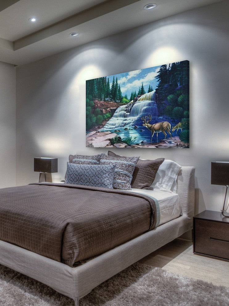 "Gooseberry Falls" Painting Print on Wrapped Canvas