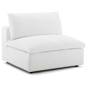 Commix Down Filled Overstuffed Armless Chair - White EEI-3270-WHI