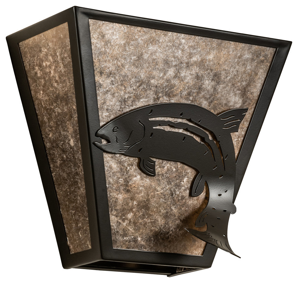 13 Wide Leaping Trout Wall Sconce