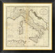 "Italy and Sardinia, 1796" Framed Canvas Giclee by Mathew Carey, 34x33"