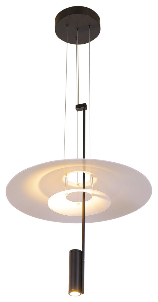 Positano 20" ETL Certified Integrated LED Pendant Fixture, Black