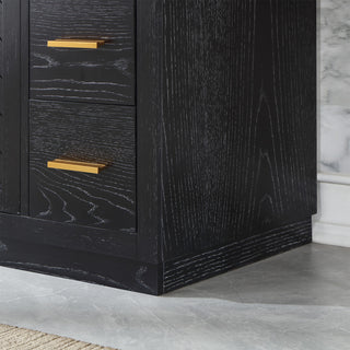 Altair Gazsi Black Oak Bathroom Vanity Set, 36", With Mirror