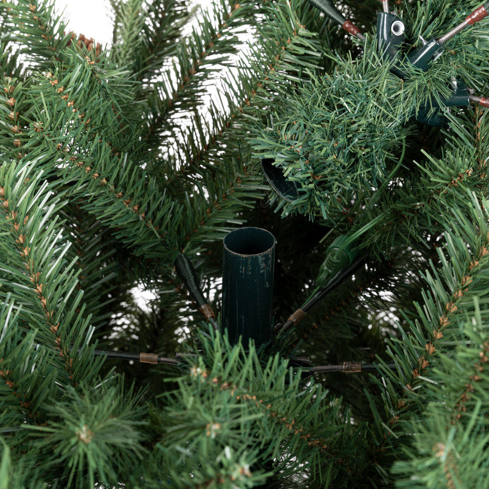 7' Pre-Lit Green Fir Artificial Christmas Tree With Lights