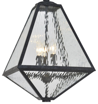 Crystorama Brian Patrick Flynn Glacier 3-Light Chandelier, Black, Water Glass