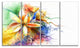 "Abstract Multi-Color Flower Fusion" Flower Wall Art", 4 Panels, 48"x28"