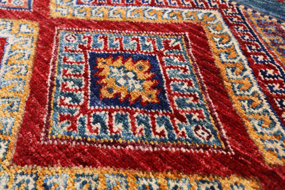 3' 5" X 5' 0" Khorjin Super Kazak Hand-Knotted Wool Rug Q11069