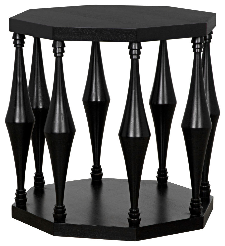 Marceo Side Table, Hand Rubbed Black