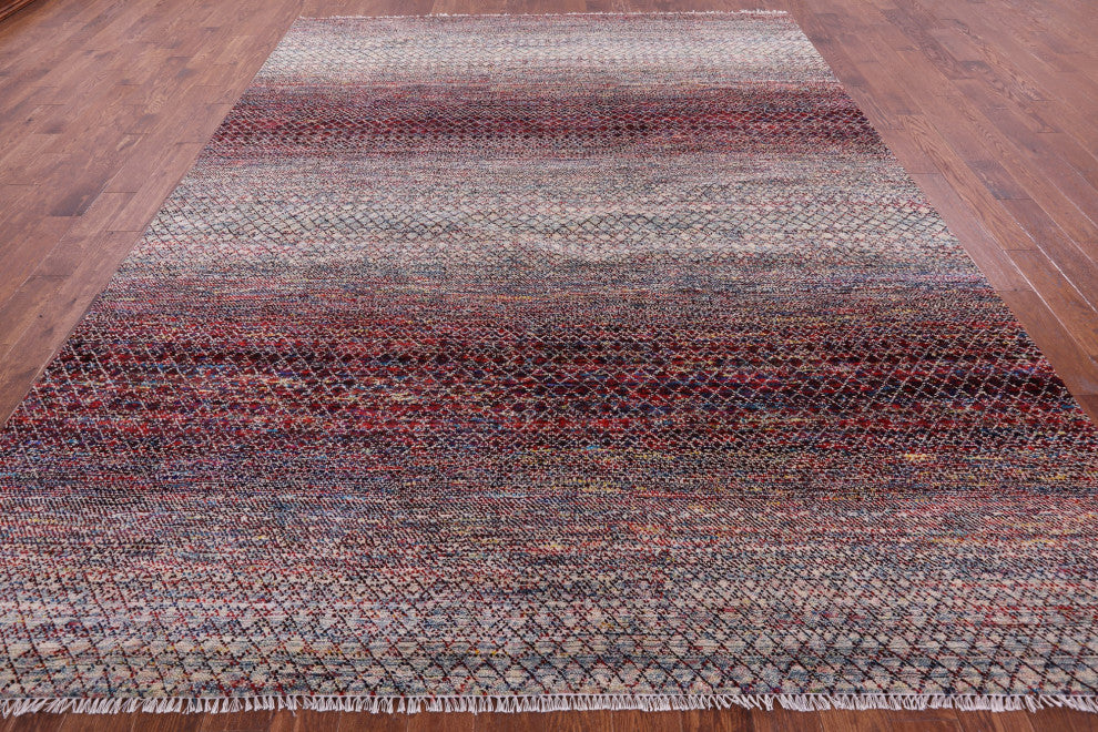 9' 1" X 11' 10" Wool & Silk Savannah Grass Handmade Rug - Q15439