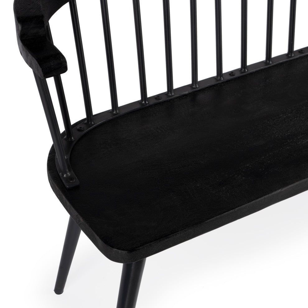 Tempe Spindle Back Bench, Black