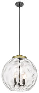 Athens Water Glass Pendant, Black Antique Brass, Clear Water Glass