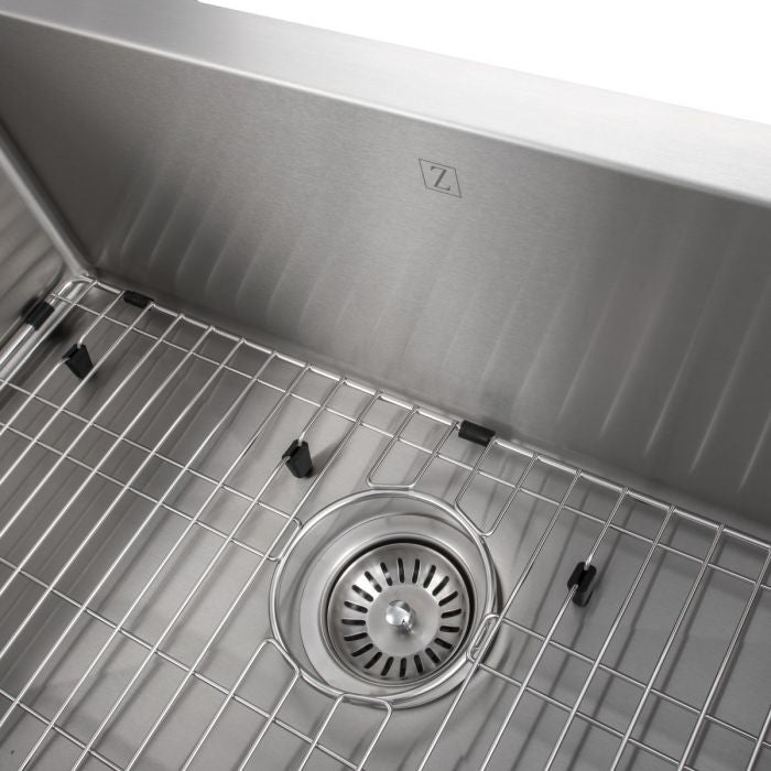 ZLINE Farmhouse Single Bowl Sink in Stainless Steel with Bottom Grid
