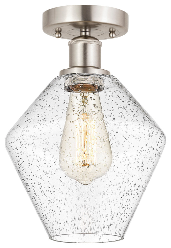 Innovations 616-1F-SN-G654-8 1 Light Semi-Flush Mount, Brushed Satin Nickel
