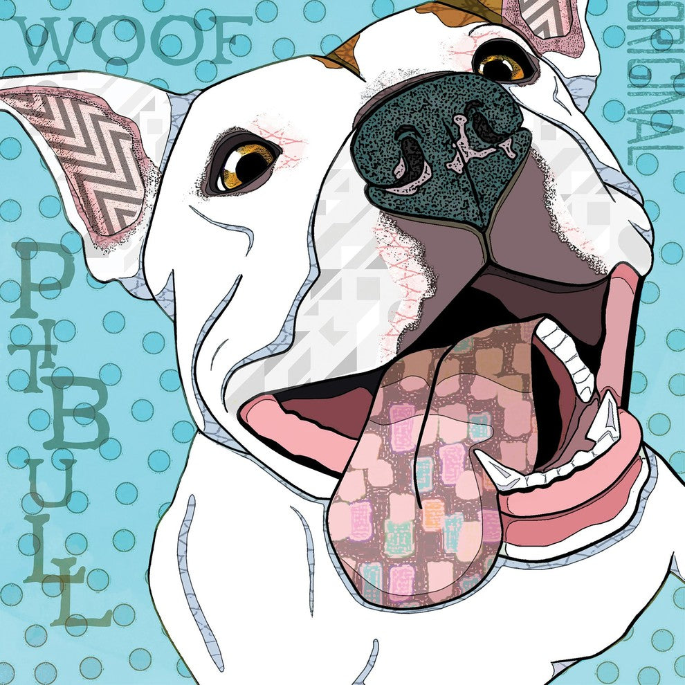 "White Pittie" Painting Print on Wrapped Canvas