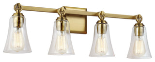 Monterro 4-Light Vanity, Burnished Brass
