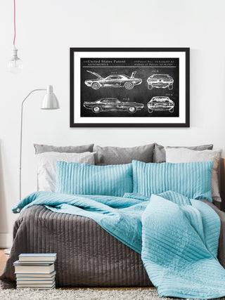 "1969 Boss Mustang" Framed Painting Print, 45"x30"