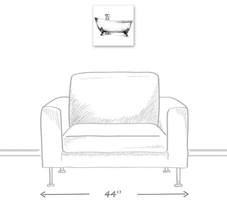 Vintage Bathtub Sketch Wall Art, Canvas