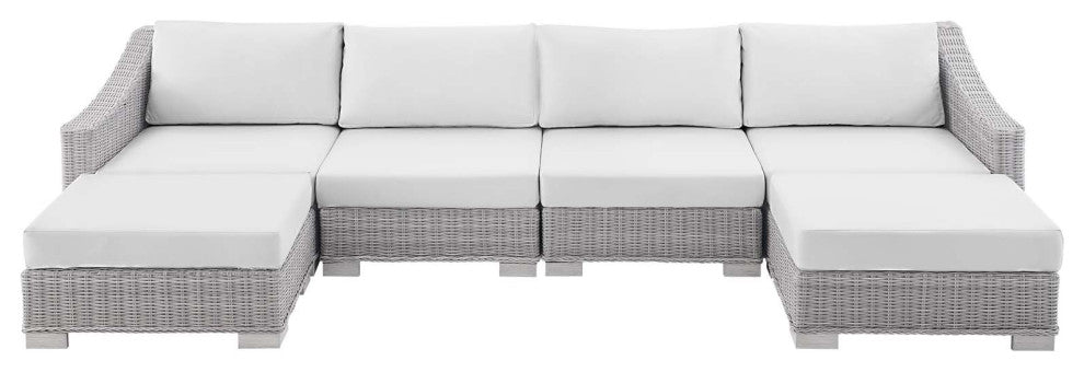 Conway Sunbrella Outdoor Patio Wicker Rattan 6-Piece Furniture Set