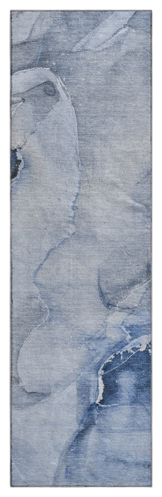 Premium Machine Washable Mayfield AMF521 Blue 2'3" x 7'6" Runner Rug
