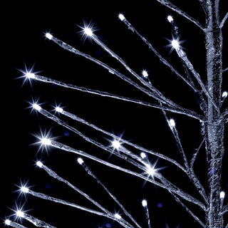 60"H Indoor/Outdoor Artificial Christmas Tree with Cool White LED Lights, Silver