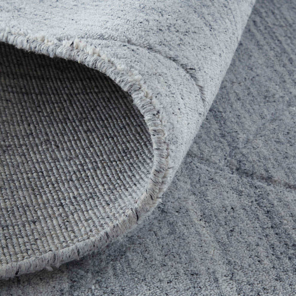 Weave & Wander Tatem Minimal Viscose Rug, Blue/Gray, 2' X 3'
