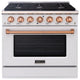 36" Slide-in Freestanding Gas Range & 5.2 Cu. Ft. Oven, 6 Burners. White, White & Copper, 36"