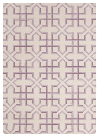 Lima Contemporary Area Rug, White and Lavender, 3'x5'