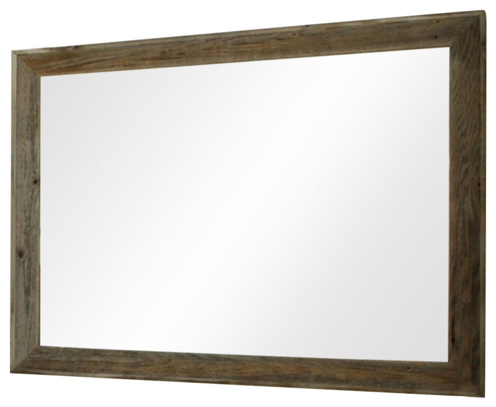 Rustic Mirror, Lighthouse Style Barnwood With Raised Edge, 36"x48"