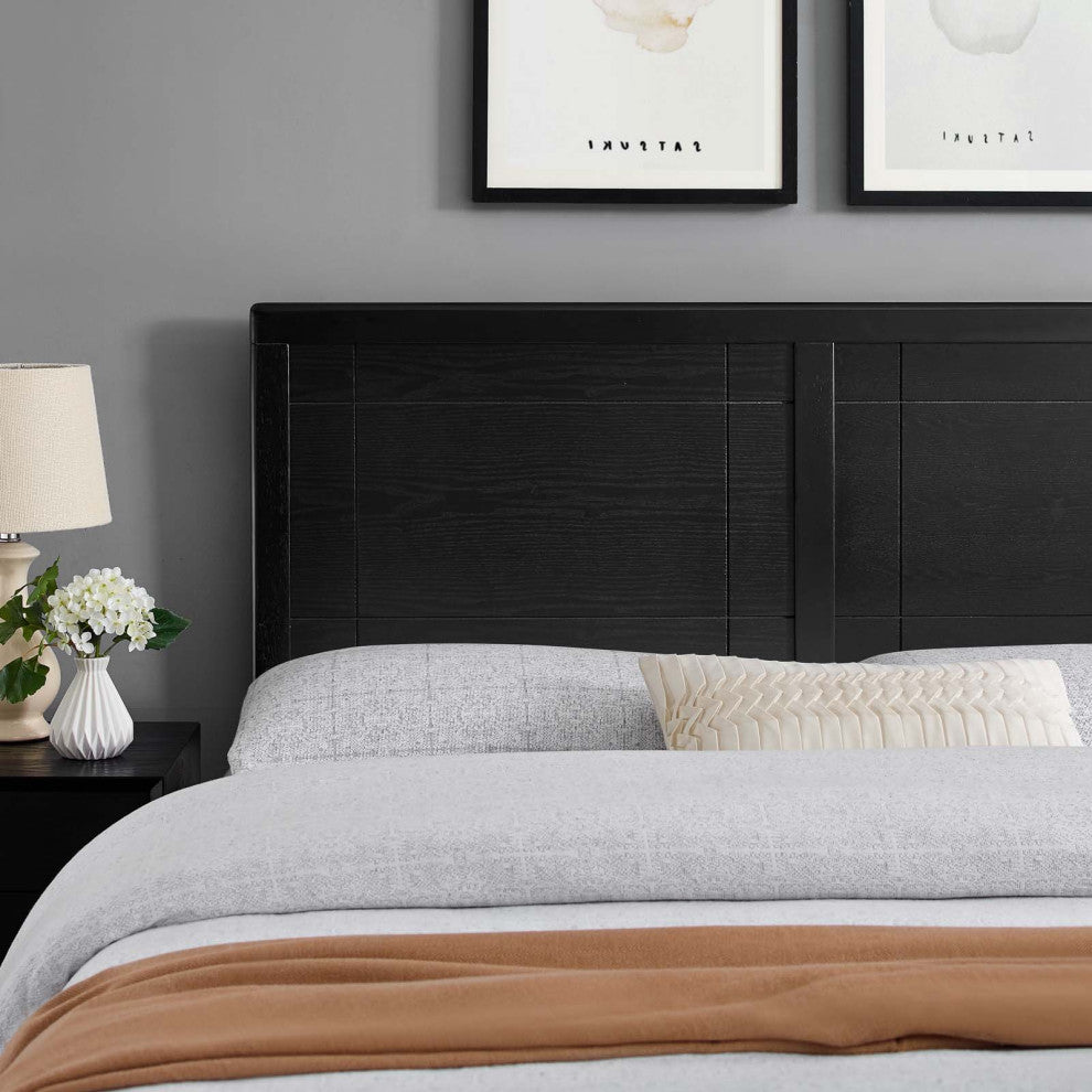 Headboard, Queen Size, Wood, Black, Modern Mid-Century, Bedroom Master Suite