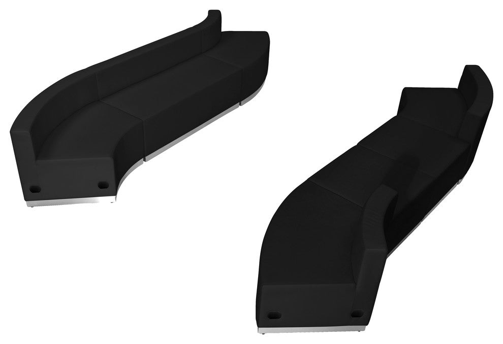MFO Inspiration Collection Black Leather Reception Configuration, 7 Pieces
