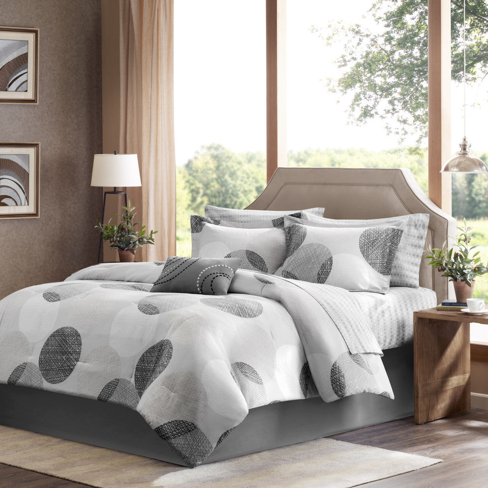Madison Park Microfiber Printed 7-Piece Comforter Set, King