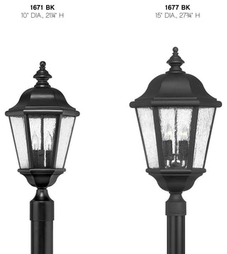 Hinkley Lighting H1671 Edgewater 120v 3 Light 20.5" Tall Post - Black