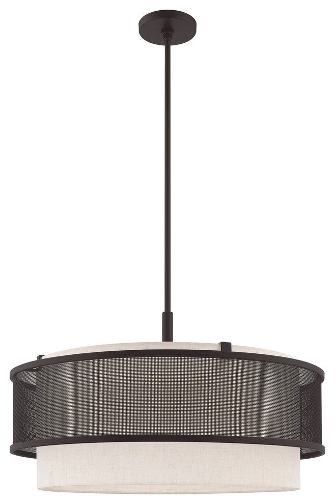 Livex Lighting Bronze 4 + 1 * Light Pendant Chandelier