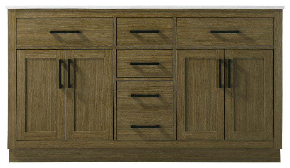 Home Living 60" Double Bathroom Vanity, Chestnut Brown