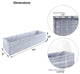 Natural Wood Rectangle Planter Box w/ Removable Plastic Liner 5"x17"x4" Set of 4, White