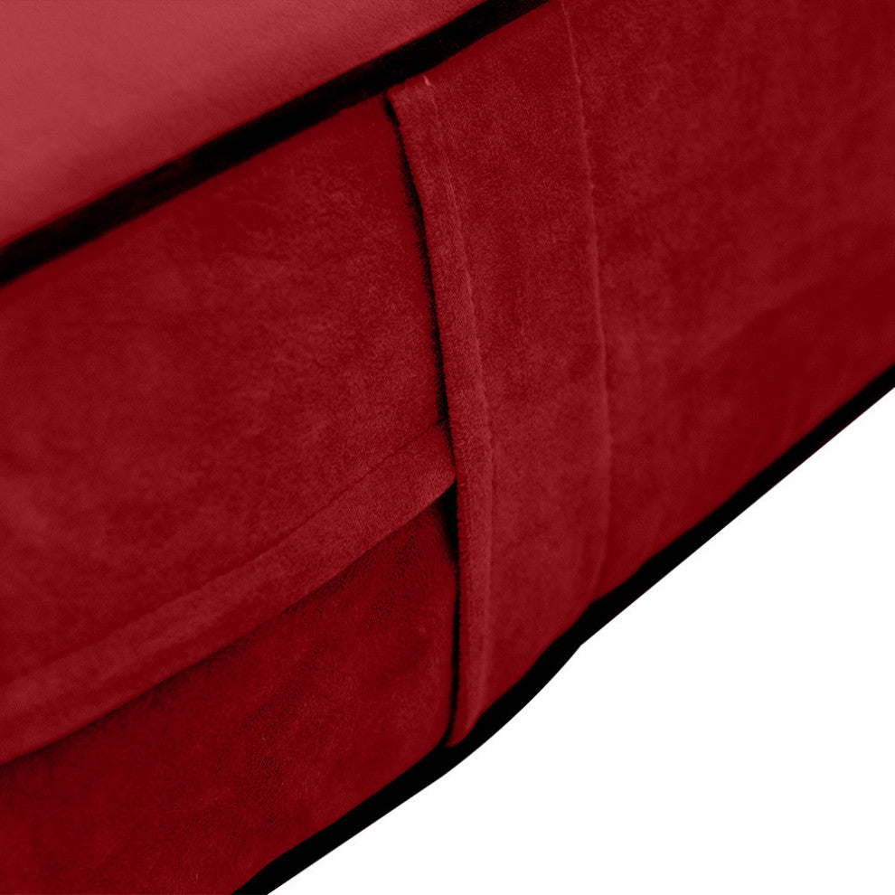 Contrast Pipe 6" Twin 75x39x6 Velvet Indoor Daybed Mattress |COVER ONLY|-AD369