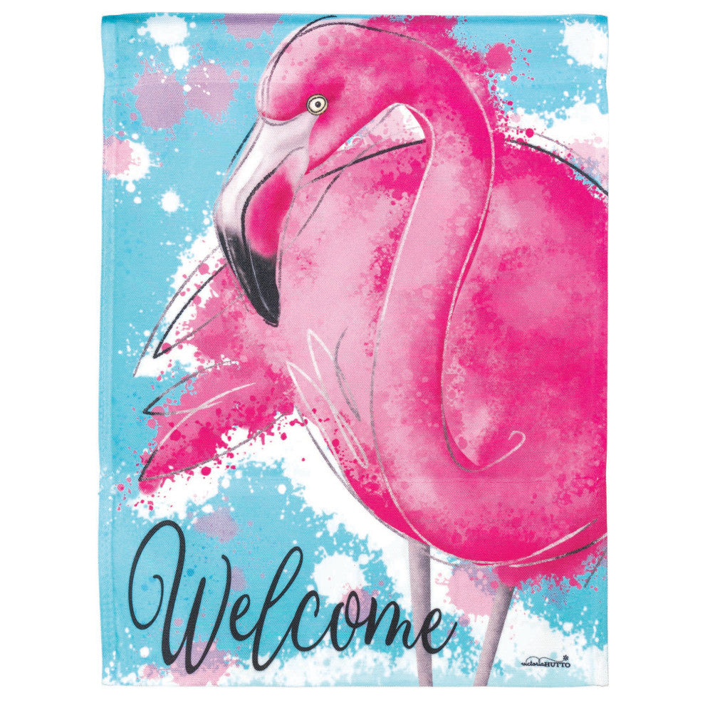 Flag  Printed  Welcome Flamingo Polyester Large