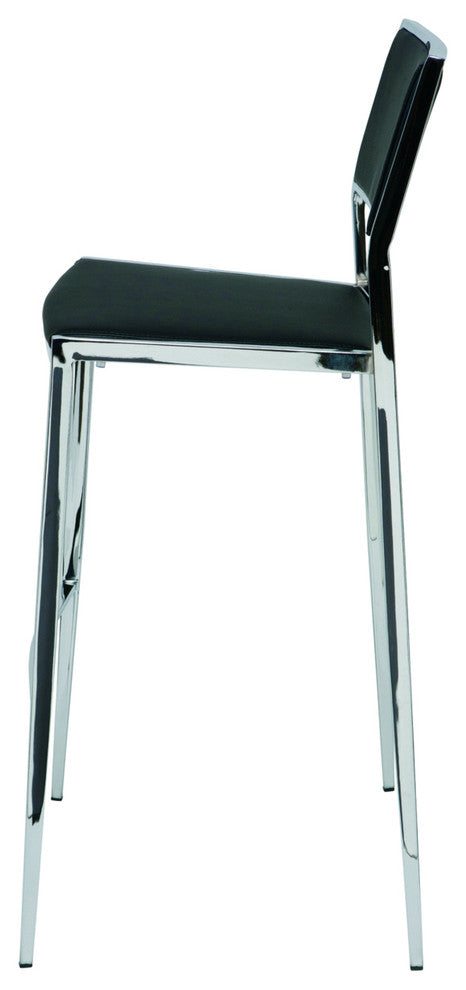 Aaron Stackable Stool, Black, Bar Height